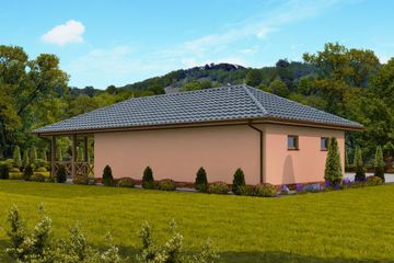  Projekt garażu G248 garaż dwustanowiskowy z werandą (SLN1487) - projekt garażu parterowego - Zdjęcie 2
