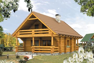  Projekt domu letniskowego Gwarek bal (BSA1247) - projekt domu letniskowego parterowego z poddaszem - Zdjęcie 2