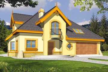  Projekt domu Rumianek 2A 2 garaże (WRD1172) - projekt domu parterowego z poddaszem - Zdjęcie 2