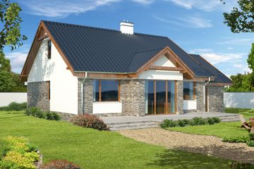  Projekt domu Dortmund LMP126 (WRB1171) - projekt domu parterowego z poddaszem - Zdjęcie 2