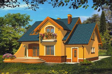  Projekt domu Odyseusz I (WRH1060) - projekt domu parterowego z poddaszem - Zdjęcie 2