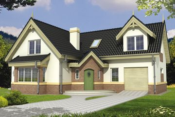  Projekt domu Walia wesja A z pojedynczym garażem (WRD1220) - projekt domu parterowego z poddaszem - Zdjęcie 2