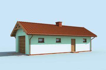  Projekt garażu G1m bis garaż jednostanowiskowy z pomieszczeniem gospodarczym (SLN1473) - projekt garażu parterowego - Zdjęcie 2