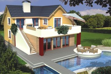  Projekt domu Hania A 2 garaże (WRD1166) - projekt domu parterowego z poddaszem - Zdjęcie 2