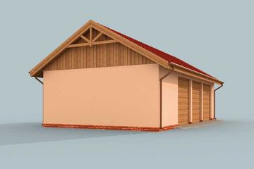  Projekt garażu G261 garaż trzystanowiskowy (SLN1495) - projekt garażu parterowego - Zdjęcie 2