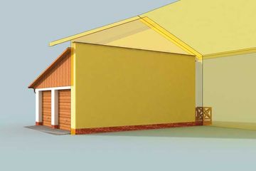  Projekt garażu GP12 garaż dostawiany dwustanowiskowy z werandą (SLN1500) - projekt garażu parterowego - Zdjęcie 2