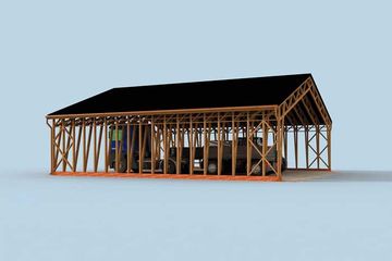  Projekt wiaty garażowej G263 Wiata garażowa (SLN1501) - projekt wiaty parterowego - Zdjęcie 2