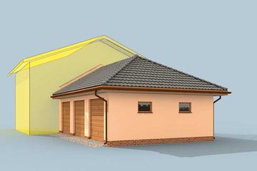  Projekt garażu GP13 garaż dostawiany trzystanowiskowy (SLN1502) - projekt garażu parterowego - Zdjęcie 2