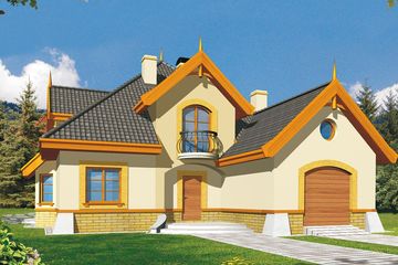  Projekt domu Rumianek A garaż (WRD1156) - projekt domu parterowego z poddaszem - Zdjęcie 2