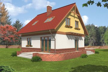  Projekt domu Karmelia (WRY1003) - projekt domu parterowego z poddaszem - Zdjęcie 2