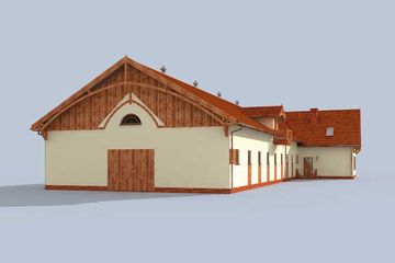  Projekt stajni S40 Stajnia dla koni - 26 boksów (SLN1512) - projekt stajni parterowego z poddaszem - Zdjęcie 2