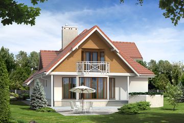  Projekt domu Sasanka dr-ST (BSA1143) - projekt domu parterowego z poddaszem - Zdjęcie 2