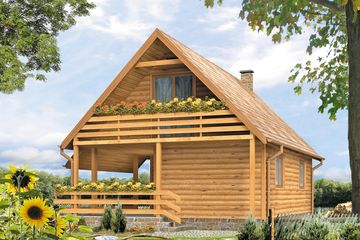  Projekt domu letniskowego Biedronka bal (BSA1151) - projekt domu letniskowego parterowego z poddaszem - Zdjęcie 2