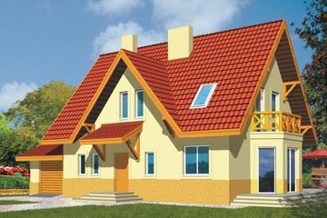  Projekt domu Ola 2 wersja B z pojedynczym garażem (WRD1076) - projekt domu parterowego z poddaszem - Zdjęcie 2