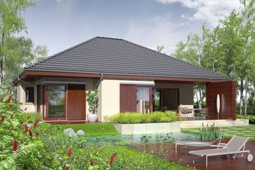Projekt domu Dylan G2 - parterowy dom o powierzchni 110,94 m², dach kopertowy - ujęcie 2