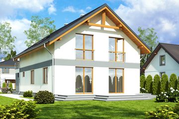  Projekt domu Adam II z garażem 2-st. [A] (WRF1478) - projekt domu parterowego z poddaszem - Zdjęcie 2