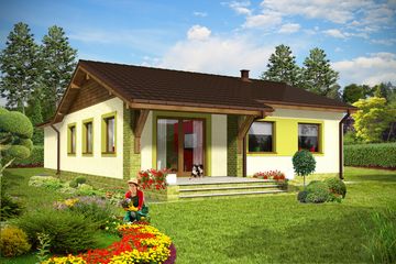  Projekt domu Hugo z garażem 1-st. [A2] (WRF1480) - projekt domu parterowego - Zdjęcie 2