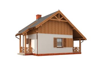  Projekt domu letniskowego Luizjana dom letniskowy z poddaszem (SLN1524) - projekt domu parterowego - Zdjęcie 2