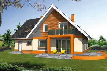  Projekt domu Rino II (WRY1056) - projekt domu parterowego z poddaszem - Zdjęcie 2