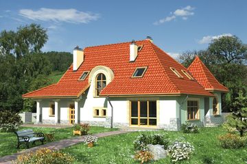  Projekt domu Lubicz - murowana – beton komórkowy (KRD1848) - projekt domu parterowego z poddaszem - Zdjęcie 2