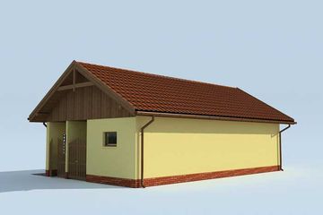  Projekt garażu G166 garaż trzystanowiskowy (SLN1383) - projekt garażu parterowego - Zdjęcie 2