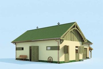  Projekt stajni S26 Stajnia dla koni - 4 boksy (SLN1384) - projekt stajni parterowego - Zdjęcie 2