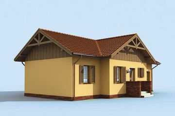 Projekt domu Lozanna - parterowy dom o powierzchni 58,24 m², dach dwuspadowy - ujęcie 2