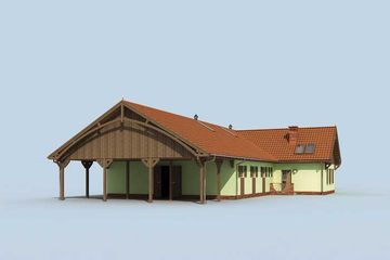  Projekt stajni S23A Stajnia dla koni - 9 boksów (SLN1396) - projekt stajni parterowego z poddaszem - Zdjęcie 2