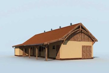  Projekt stajni S34 Stajnia angielska dla koni - 4 boksy (SLN1397) - projekt stajni parterowego - Zdjęcie 2