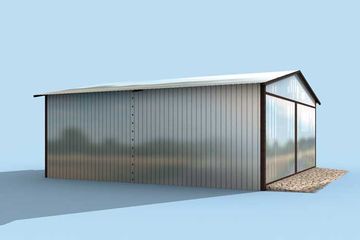  Projekt garażu GB6 Garaż blaszany dwustanowiskowy (SLN1543) - projekt garażu parterowego - Zdjęcie 2