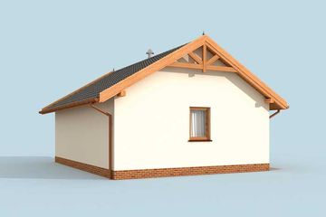  Projekt garażu G264a garaż jednostanowiskowy z pomieszczeniem gospodarczym i werandą (SLN1548) - projekt garażu parterowego - Zdjęcie 2