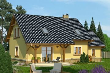  Projekt domu Granat z garażem 1 stanowiskowym (WRN1022) - projekt domu parterowego z poddaszem - Zdjęcie 2