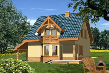  Projekt domu Cytryn (WRN1023) - projekt domu parterowego z poddaszem - Zdjęcie 2