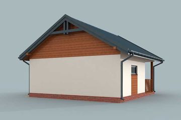  Projekt garażu G288 garaż jednostanowiskowy z wiatą rekreacyjną (SLN1567) - projekt garażu parterowego - Zdjęcie 2