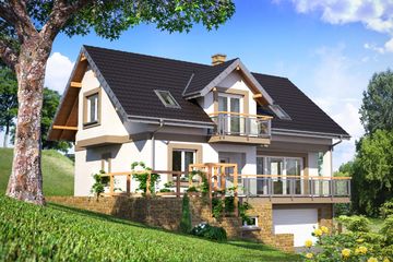  Projekt domu Widokówka Stok (1237) (KRD2282) - projekt domu parterowego z poddaszem - Zdjęcie 2