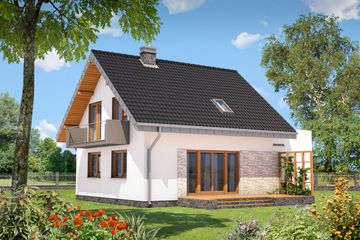  Projekt domu Zeta - murowana – beton komórkowy (KRD2288) - projekt domu parterowego z poddaszem - Zdjęcie 2