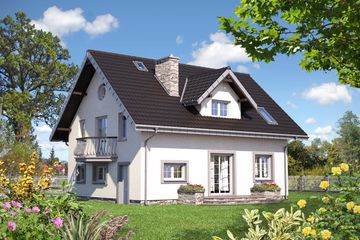  Projekt domu Zofia Bobo - murowana – beton komórkowy (KRD2289) - projekt domu parterowego z poddaszem - Zdjęcie 2