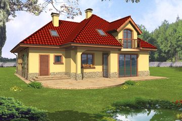  Projekt domu Magnolia (WRY1008) - projekt domu parterowego z poddaszem - Zdjęcie 2