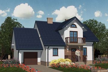  Projekt domu APS 035 (LUA1174) - projekt domu parterowego z poddaszem - Zdjęcie 2