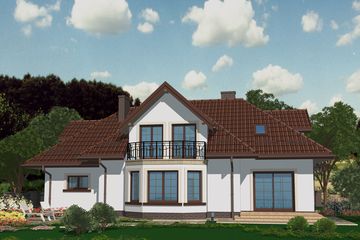  Projekt domu APS 154 (LUA1180) - projekt domu parterowego z poddaszem - Zdjęcie 2