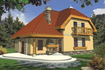  Projekt domu Jawor wersja A (WRD1017) - projekt domu parterowego z poddaszem - Zdjęcie 2
