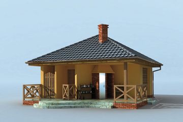  Projekt garażu G183 garaż jednostanowiskowy z wędzarnikiem (SLN1421) - projekt garażu parterowego - Zdjęcie 2