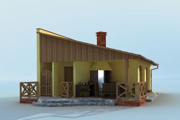  Projekt grilla / wędzarni G187 projekt z wędzarnią (SLN1424) - projekt grilla parterowego - Zdjęcie 2