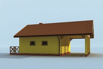  Projekt garażu G192 projekt z wędzarnią (SLN1429) - projekt garażu parterowego - Zdjęcie 2