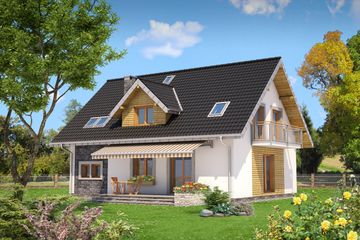  Projekt domu Zoltan (1248) (KRD2294) - projekt domu parterowego z poddaszem - Zdjęcie 2