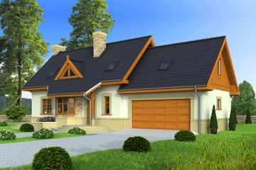  Projekt domu Agatka II z garażem 2-st. [A1] (WRF1405) - projekt domu parterowego z poddaszem - Zdjęcie 2