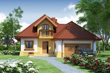  Projekt domu Apis 3 (WRW1007) - projekt domu parterowego z poddaszem - Zdjęcie 2