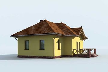 Projekt domu Toledo - parterowy dom o powierzchni 68,55 m², dach wielospadowy - ujęcie 2