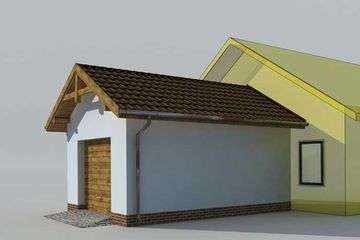  Projekt garażu GP2 garaż dostawiany (SLN1403) - projekt garażu parterowego - Zdjęcie 2