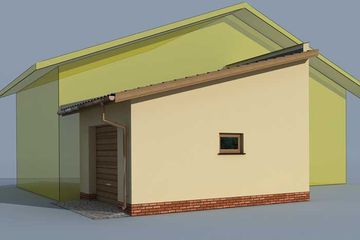  Projekt garażu GP3 garaż dostawiany (SLN1404) - projekt garażu parterowego - Zdjęcie 2